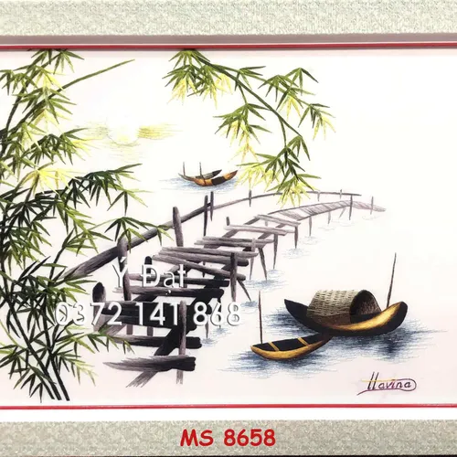 Tranh thêu đồng quê ms 8658