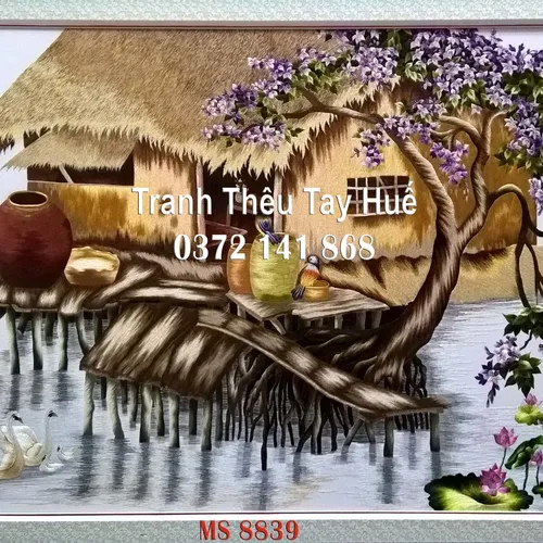 Tranh thêu đồng quê ms 8839