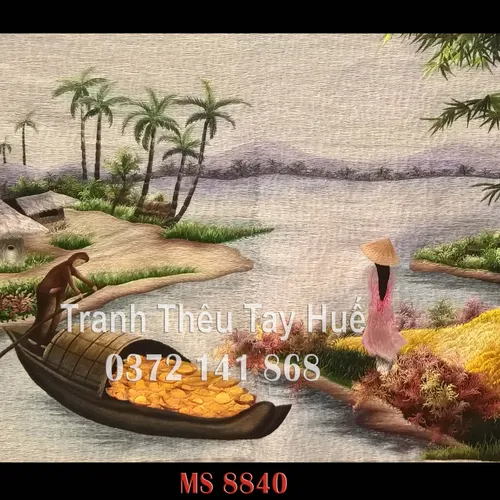 Tranh thêu đồng quê ms 8840