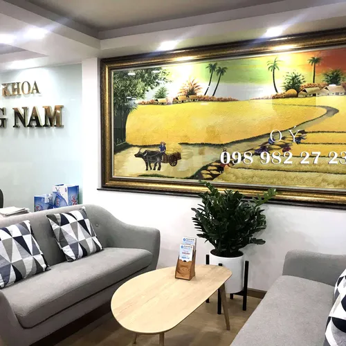 Tranh thêu đồng quê thực hiện theo yêu cầu của Giám Đốc Nha Khoa Đông Nam