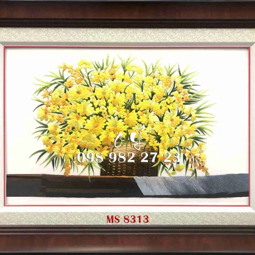 Tranh Thêu Hoa Cúc MS 8313