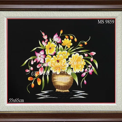 TRANH THÊU HOA CÚC MS 9859