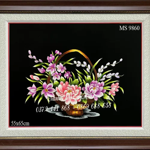 TRANH THÊU HOA CÚC MS 9860