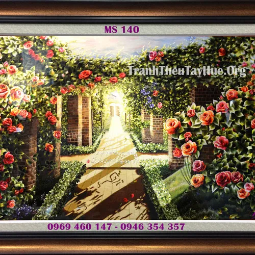 Tranh thêu hoa hồng MS 140