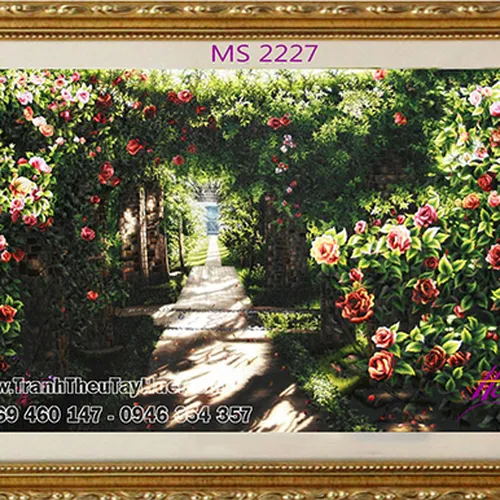 Tranh thêu hoa hồng MS 2227