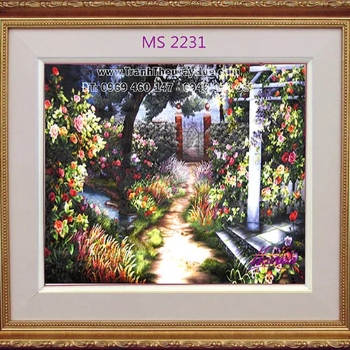 Tranh thêu hoa hồng MS 2231