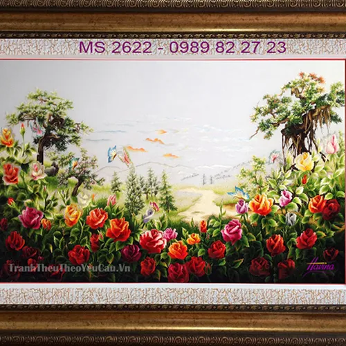 Tranh thêu hoa hồng MS 2622