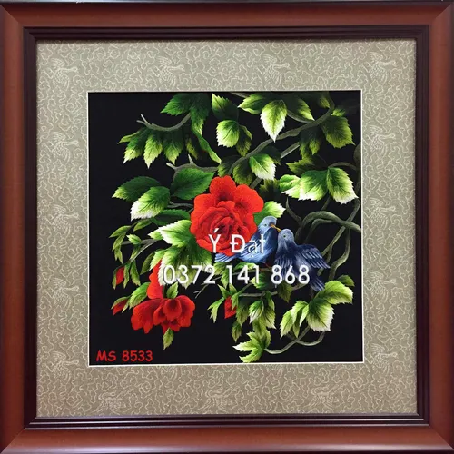 Tranh thêu hoa hồng ms 8533