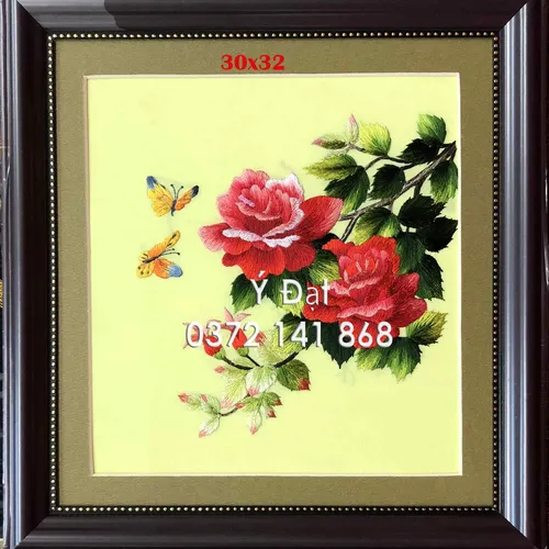 Tranh thêu hoa hồng ms 8537