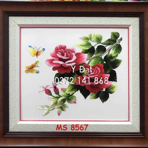 Tranh thêu hoa hồng ms 8567