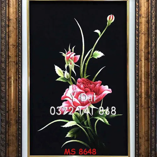 Tranh thêu hoa hồng ms 8648