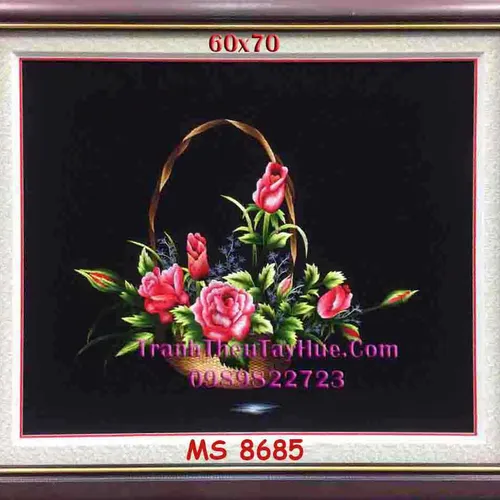 Tranh thêu hoa hồng ms 8685