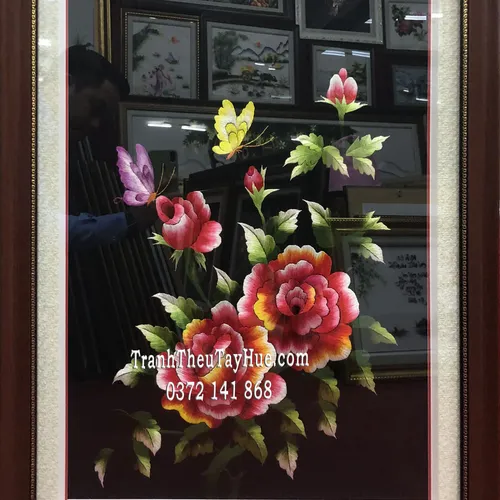 TRANH THÊU HOA HỒNG MS 9865