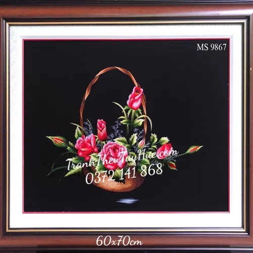 TRANH THÊU HOA HỒNG MS 9867