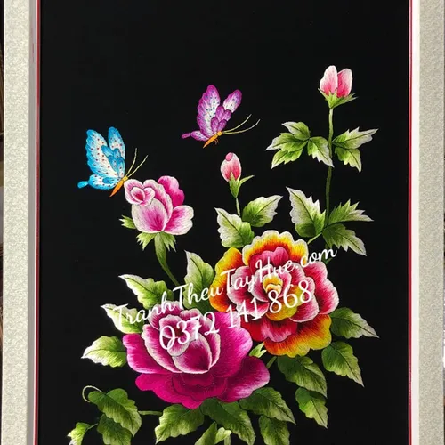 TRANH THÊU HOA HỒNG MS 9868