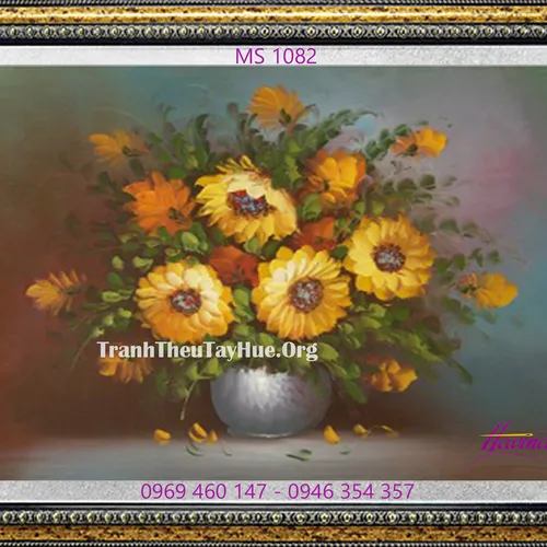 Tranh thêu hoa hướng dương MS 1082