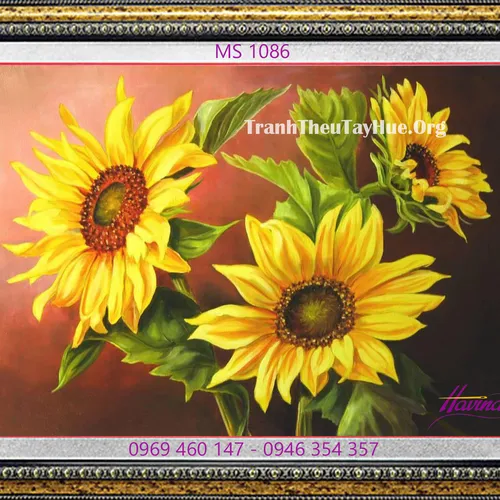 Tranh thêu hoa hướng dương MS 1086