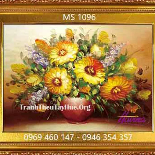 Tranh thêu hoa hướng dương MS 1096