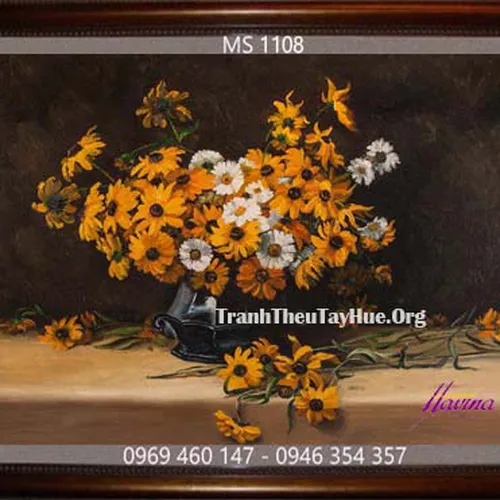 Tranh thêu hoa hướng dương MS 1108