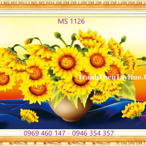 Tranh thêu hoa hướng dương MS 1126