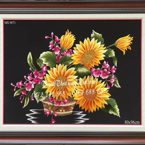 Tranh thêu hoa hướng dương MS 9871