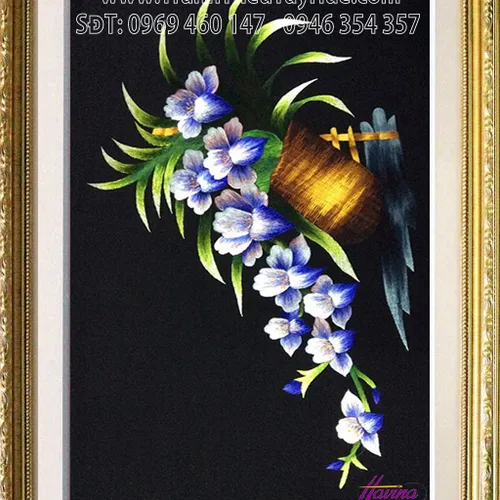Tranh thêu hoa lan MS 2327