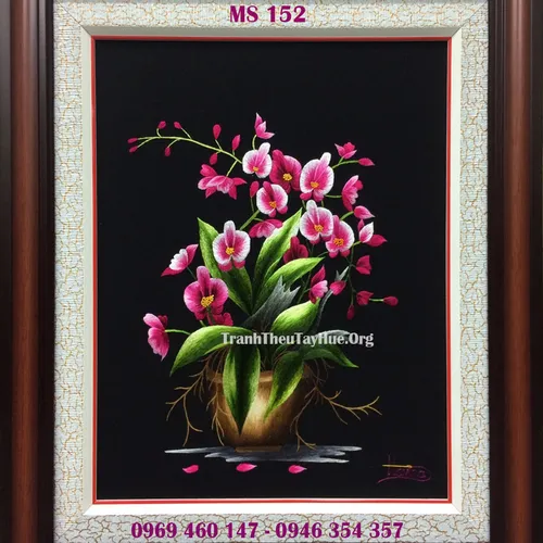 Tranh thêu hoa lan MS 152