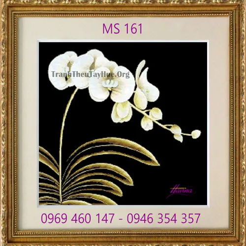 Tranh thêu hoa lan MS 161