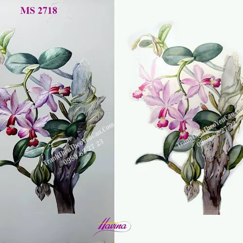 Tranh thêu Hoa Lan MS 2718