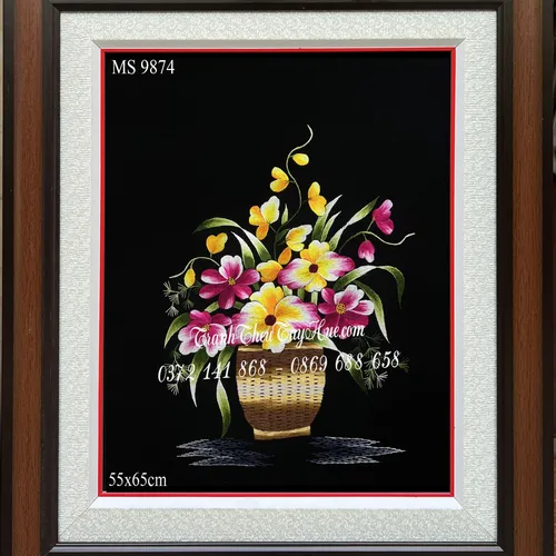 Tranh thêu hoa lan ms 9874