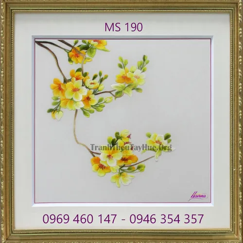 Tranh thêu hoa mai MS 190