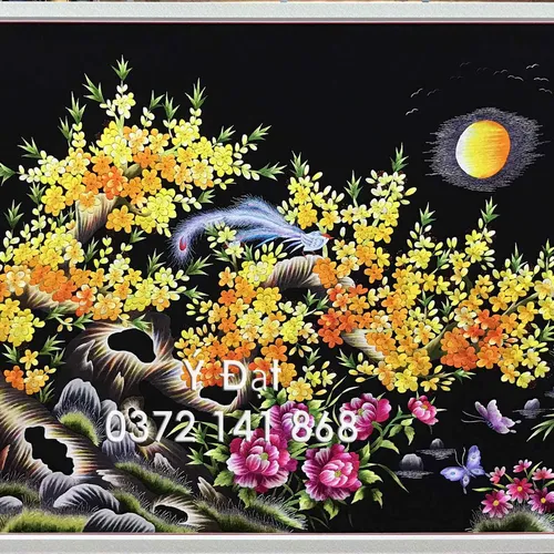 Tranh thêu hoa mai ms 8664