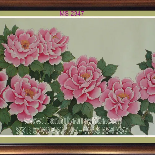 TRANH THÊU HOA MẪU ĐƠN 8 BÔNG MS 2347