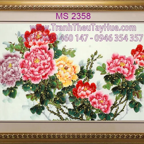 TRANH THÊU HOA MẪU ĐƠN 8 BÔNG MS 2358