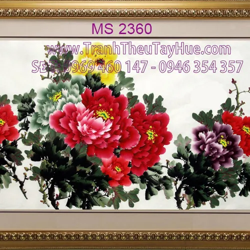 TRANH THÊU HOA MẪU ĐƠN 8 BÔNG MS 2360