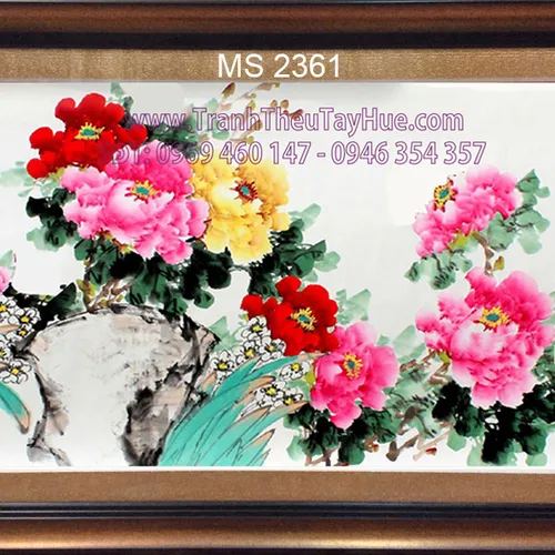 TRANH THÊU HOA MẪU ĐƠN 8 BÔNG MS 2361