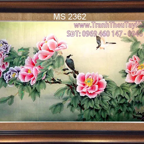 TRANH THÊU HOA MẪU ĐƠN 8 BÔNG MS 2362