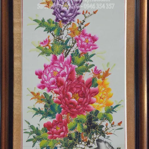TRANH THÊU HOA MẪU ĐƠN 8 BÔNG MS 2363