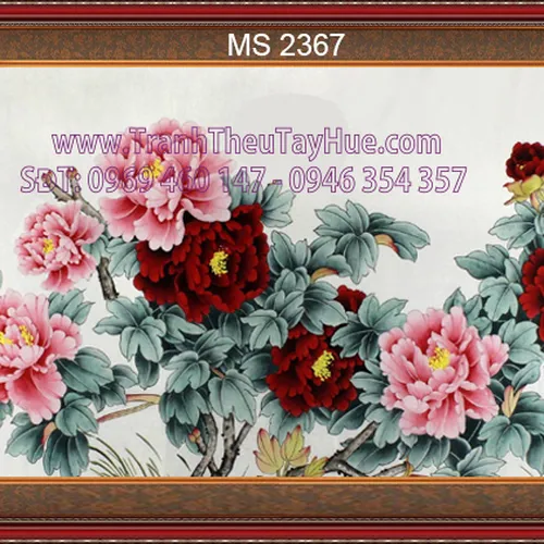 TRANH THÊU HOA MẪU ĐƠN 8 BÔNG MS 2367