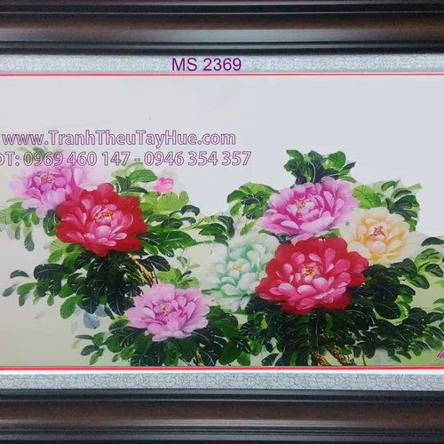 TRANH THÊU HOA MẪU ĐƠN 8 BÔNG MS 2369