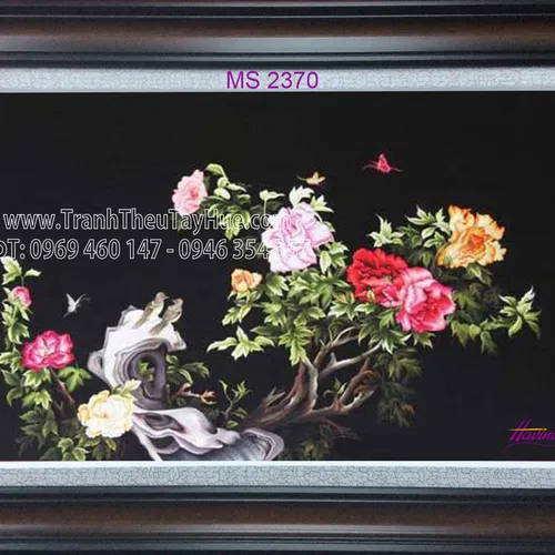 TRANH THÊU HOA MẪU ĐƠN 8 BÔNG MS 2370