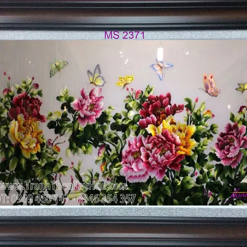 TRANH THÊU HOA MẪU ĐƠN 8 BÔNG MS 2371