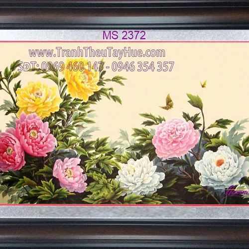TRANH THÊU HOA MẪU ĐƠN 8 BÔNG MS 2372