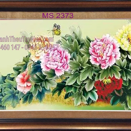 TRANH THÊU HOA MẪU ĐƠN 8 BÔNG MS 2373
