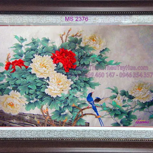 TRANH THÊU HOA MẪU ĐƠN 8 BÔNG MS 2376