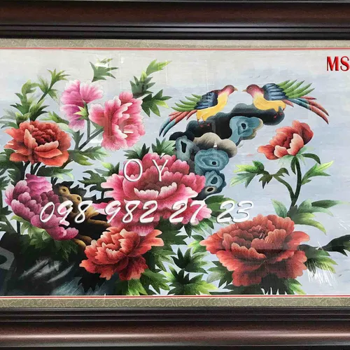 TRANH THÊU HOA MẪU ĐƠN 8 BÔNG MS 8368
