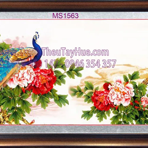 TRANH THÊU HOA MẪU ĐƠN 9 BÔNG MS 1563