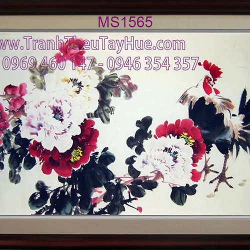 TRANH THÊU HOA MẪU ĐƠN 9 BÔNG MS 1565