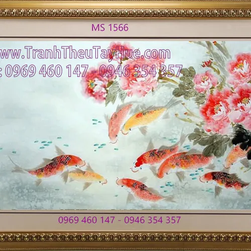 TRANH THÊU HOA MẪU ĐƠN 9 BÔNG MS 1566