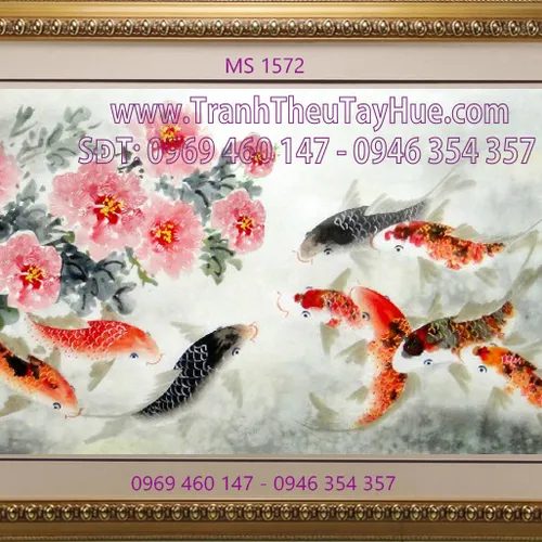 TRANH THÊU HOA MẪU ĐƠN 9 BÔNG MS 1572